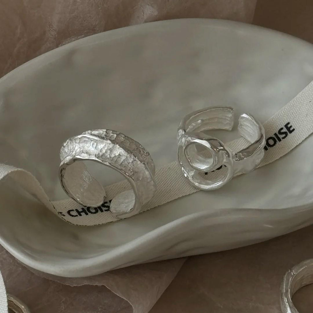 925 Sterling Silver Ring Unique Handmade Trace Niche and High Sense Ins Style Most Chic Non-Fading Accessories Wholesale