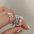 Little Red Book Dopamine Star Open Ring Cold Style Ins Niche Design High Sense Qixi