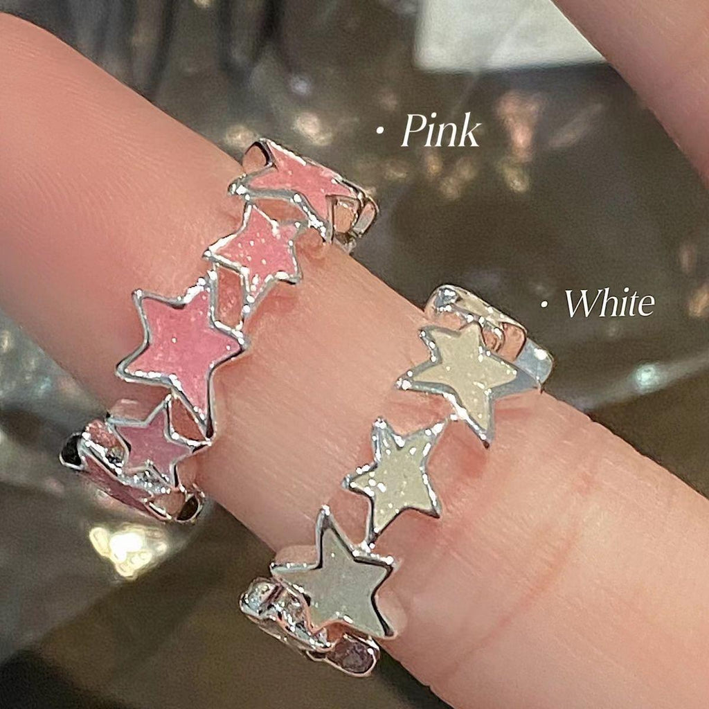 Little Red Book Dopamine Star Open Ring Cold Style Ins Niche Design High Sense Qixi