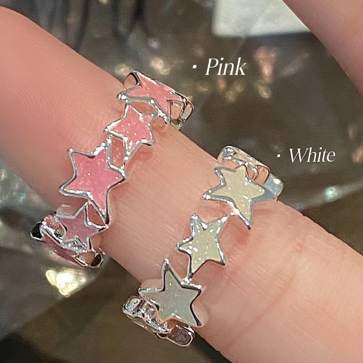 Little Red Book Dopamine Star Open Ring Cold Style Ins Niche Design High Sense Qixi