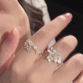 [Flowers like Brocade] Camellia Girlfriends Ring Niche Design Sense Light Luxury Simple Temperament Open Adjustable Ring