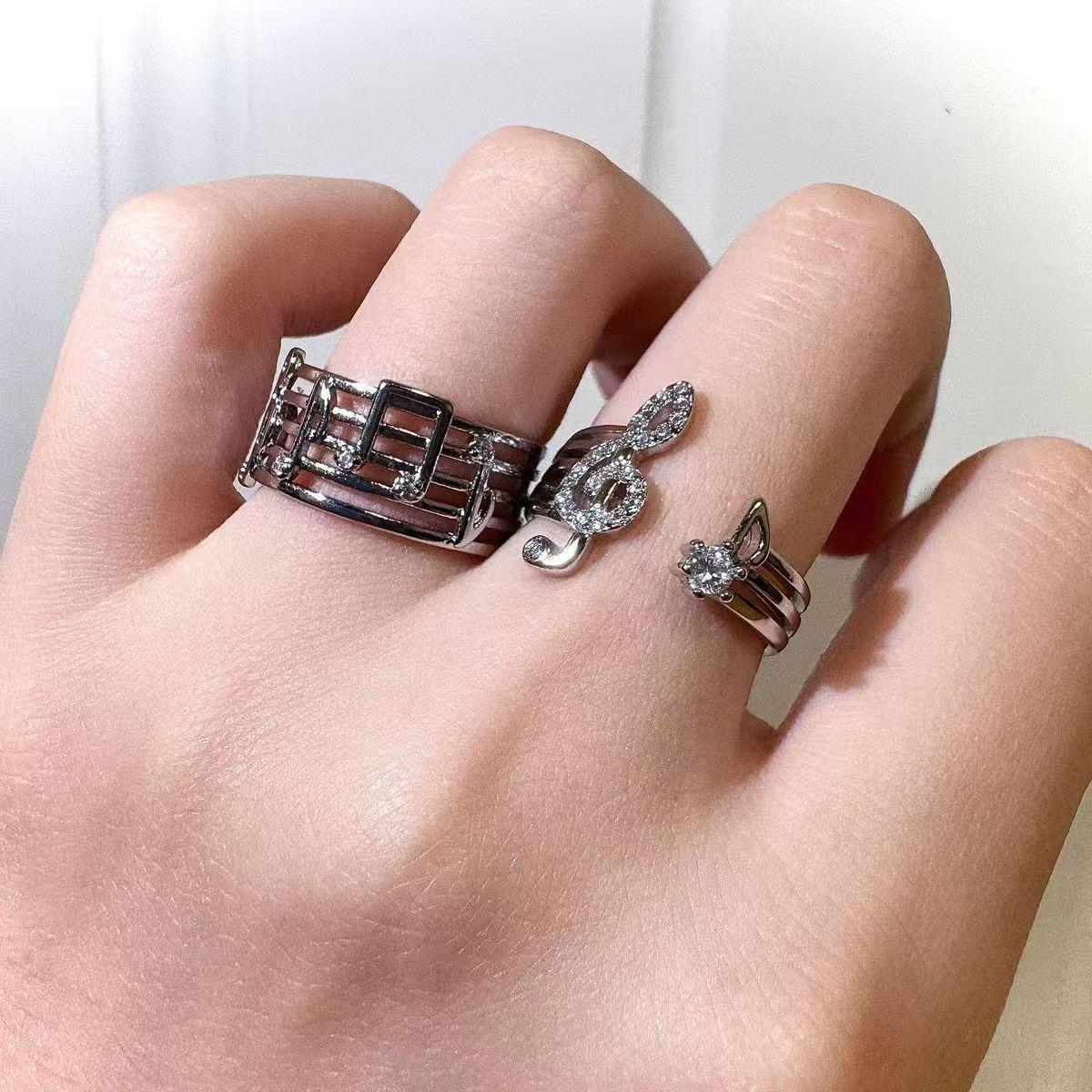 New Note Ring for Women 2026 New Foreign Trade Simple Fashion All-Match High-End Design Open Ring Ring