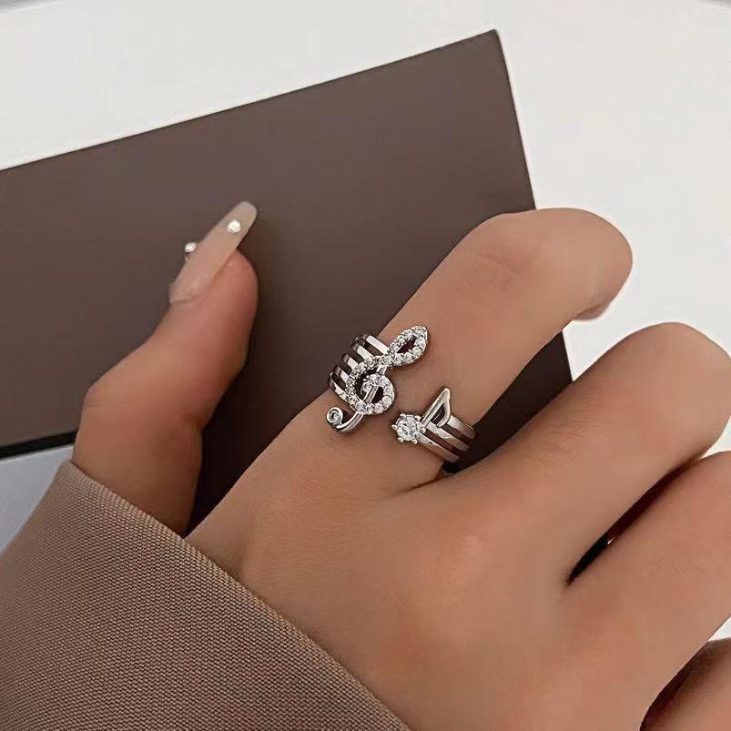 New Note Ring for Women 2026 New Foreign Trade Simple Fashion All-Match High-End Design Open Ring Ring
