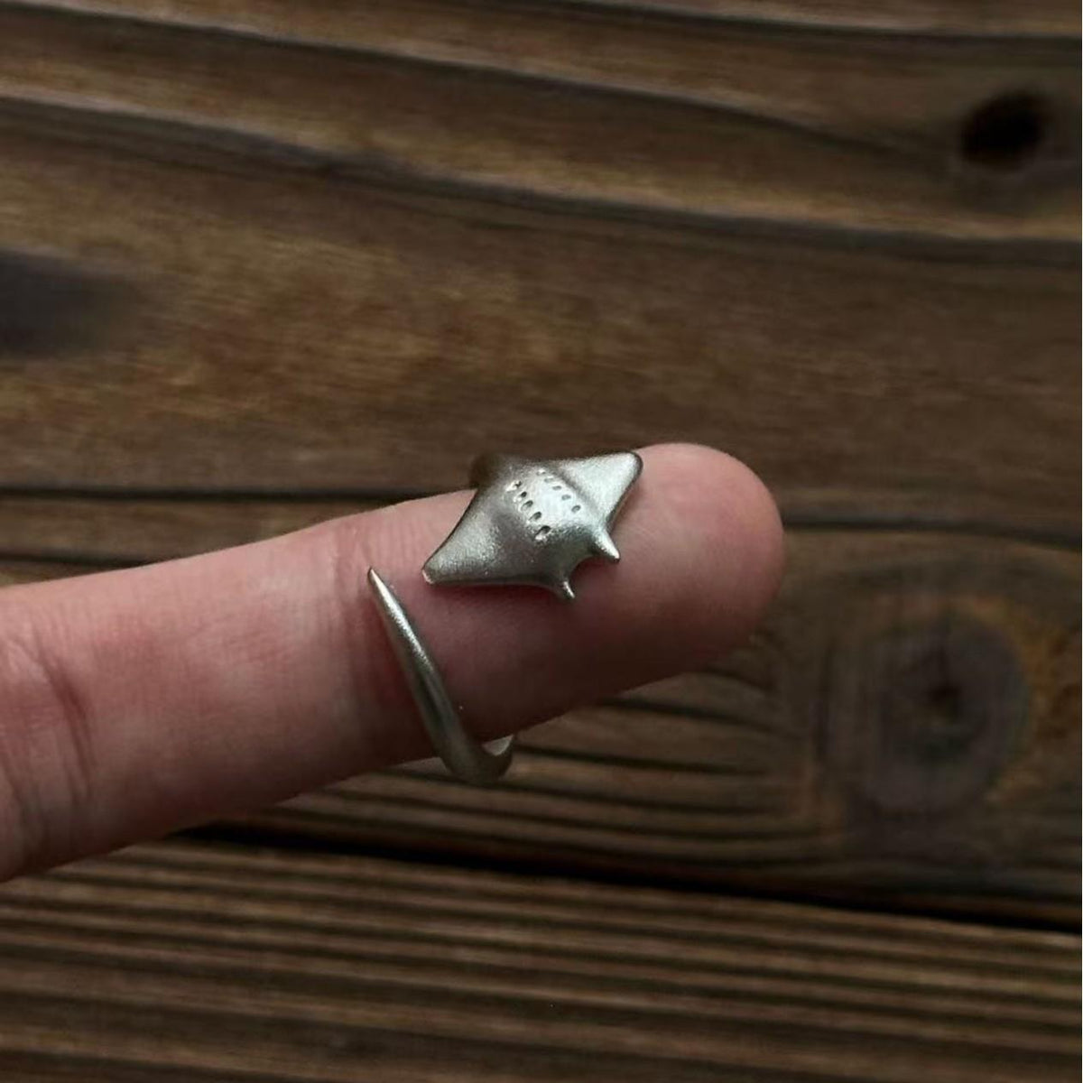 European and American Cross-Border Devil Fish Open Ring Ring Ins New Creative Ocean Style Manta Ray Personalized Fish Ring