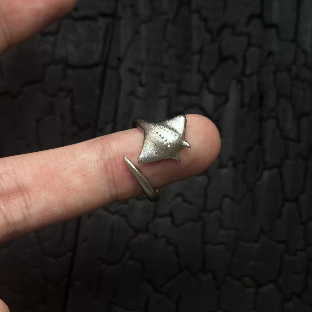 European and American Cross-Border Devil Fish Open Ring Ring Ins New Creative Ocean Style Manta Ray Personalized Fish Ring