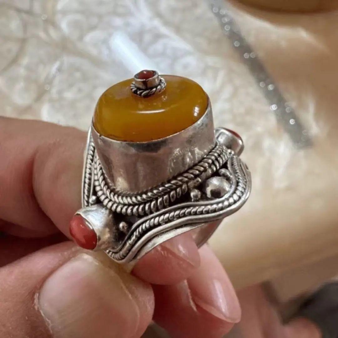 Tibetan Nepal Ring All-Match Elegant Jewelry Open Ring Ethnic Style New Retro Women's Fashion Tibetan Jewelry