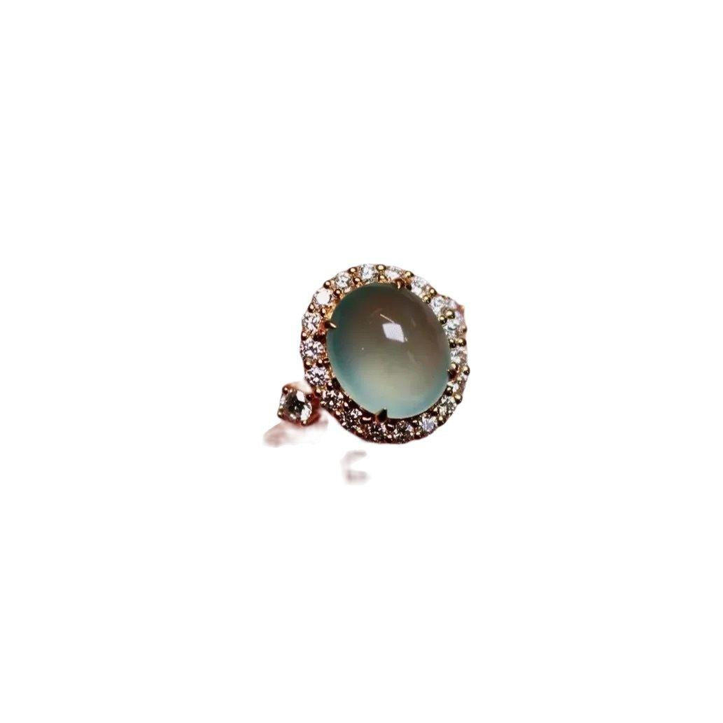 New Chinese Style Imitation Green Chalcedony Ring Female Fashion Exquisite Retro High Sense Ring Niche Design Light Luxury Fashion Jewelry