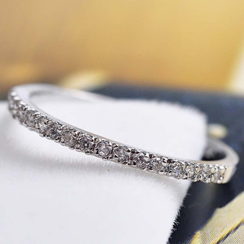 Jz002 Single Row Gold-Plated Fine Tail Ring Female Full Diamond Zircon Micro Diamond Ring Korean Joint Jewelry