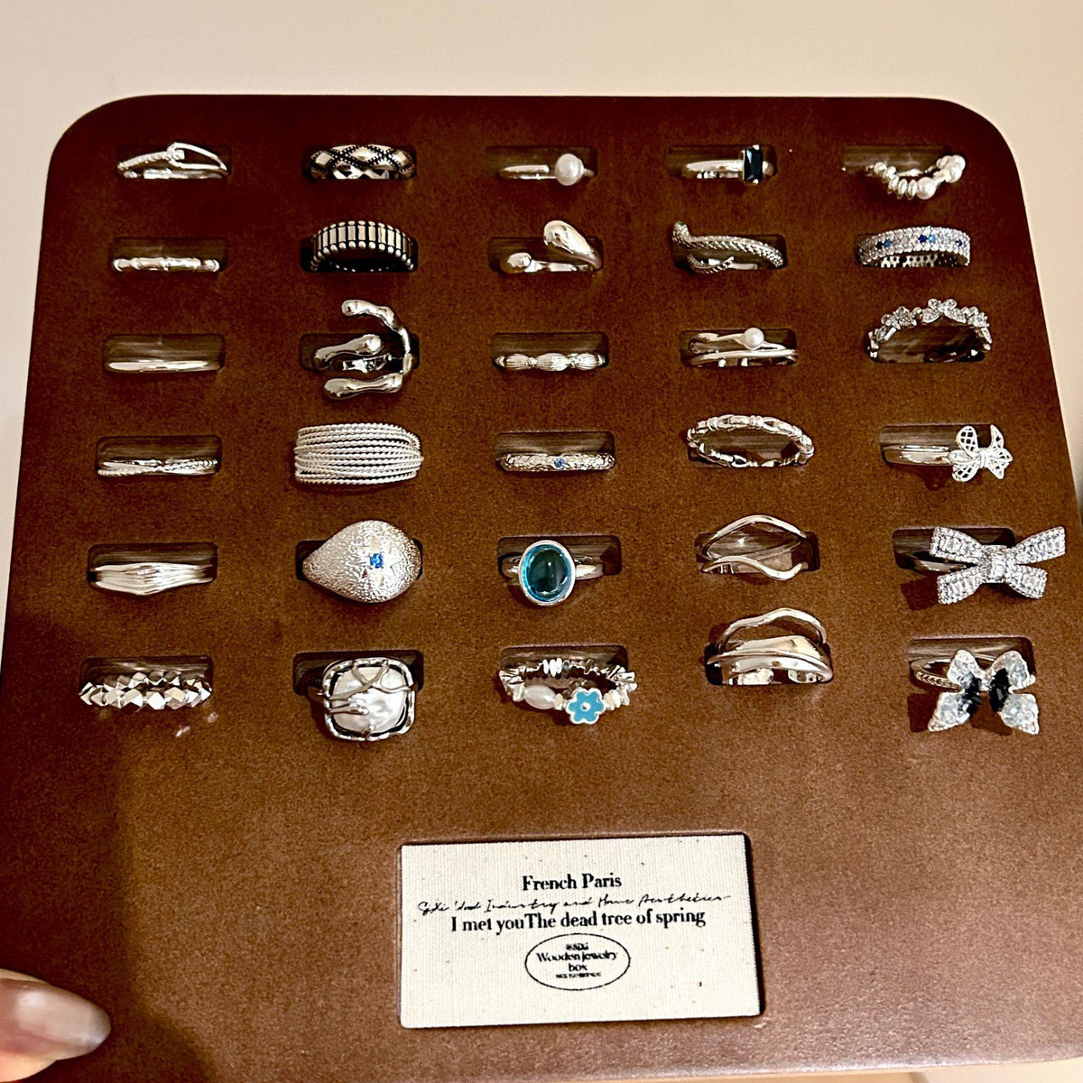Wholesale Simple Zircon Plain Ring Female Niche Light Luxury High-Grade Index Finger Ring No Drop Color Open Ring New Product