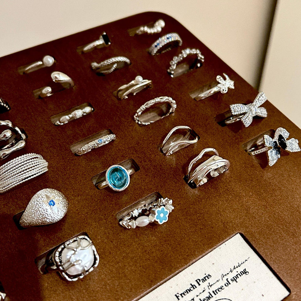 Wholesale Simple Zircon Plain Ring Female Niche Light Luxury High-Grade Index Finger Ring No Drop Color Open Ring New Product