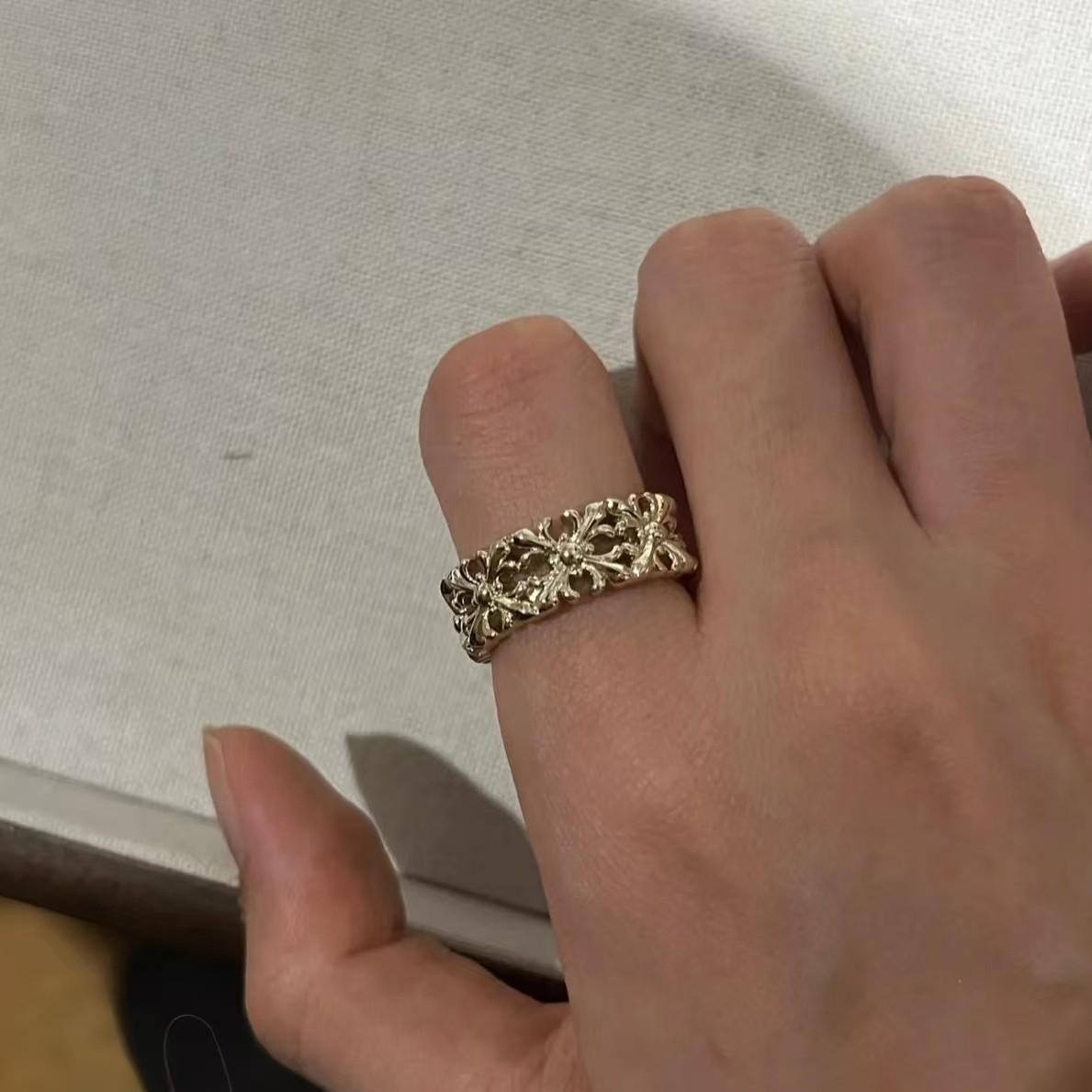 Hengzi Home Iris Flower Square Ring Female Opening Adjustable Retro Light Luxury Maillard Jewelry Niche Ring