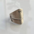 Cross-Border New Armor Joint Distressed Ring European and American Personality Retro Star Moon Unisex Ring Female