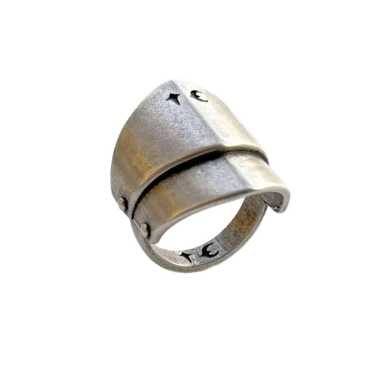 Cross-Border New Armor Joint Distressed Ring European and American Personality Retro Star Moon Unisex Ring Female