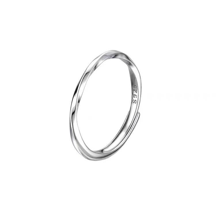 925 Silver-Plated Plain Ring Niche Design Index Finger Ring Simple Cold Style Ring All-Match Jewelry