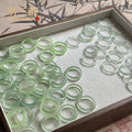 Plain Ring Horse White Ice Natural High Ice Madagascar Chalcedony Ring Fine Ring Ring Men and Women Fashion Jewelry