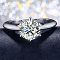Jz017 Six-Claw Simulation Women's Diamond Ring 50 Points White Gold Wedding 1 Karat 2 Karat 3 Karat Zircon Ring