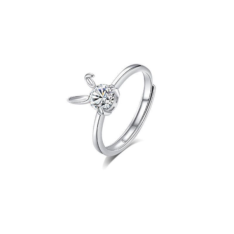 INS Trendy Eat You Radish and Rabbit Couple Ring Niche Design Simple Fashion Ol Exquisite Cute Ring