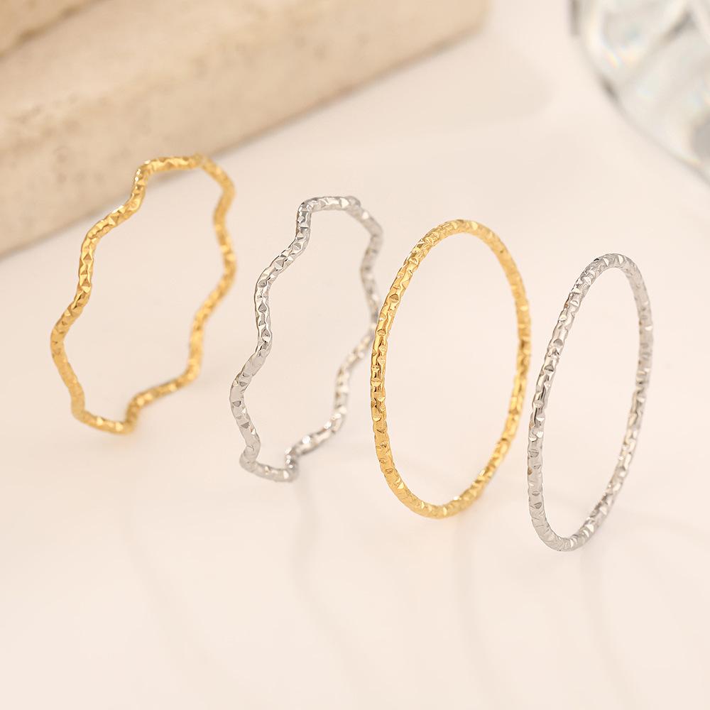 New Ultra-Fine Wave Twist Texture Titanium Steel Ring Female Niche Exquisite Design High-Grade Fashion Plain Ring Manufacturer