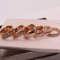 Classic Chanel Style Diamond Plaid Ring Wide and Narrow Diamond-Embedded Glossy Ins Cold Style Fashion Personality Couple Ring