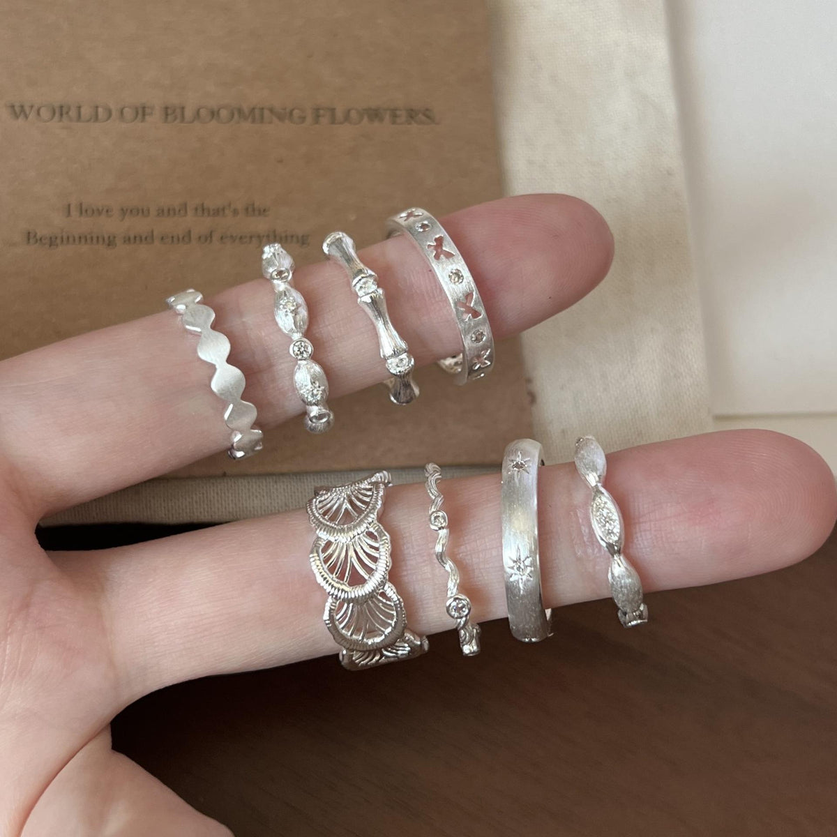 Sweet All-Match Elegant Thin Ring Stacked Ring Female Niche Design Elegant Fashion Open Ring Index Finger Ring Fashion