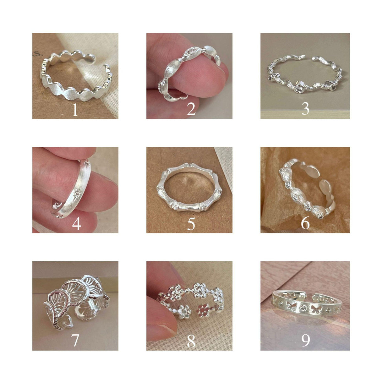 Sweet All-Match Elegant Thin Ring Stacked Ring Female Niche Design Elegant Fashion Open Ring Index Finger Ring Fashion