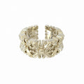 Horizontal Jewelry Same Style Titanium Golden Iris Full Ring Open Retro Light Luxury Maillard Jewelry Niche Female
