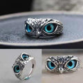 Retro Devil Eye Owl Ring Creative Exaggerated Animal Couple Open Adjustable Ring Wish
