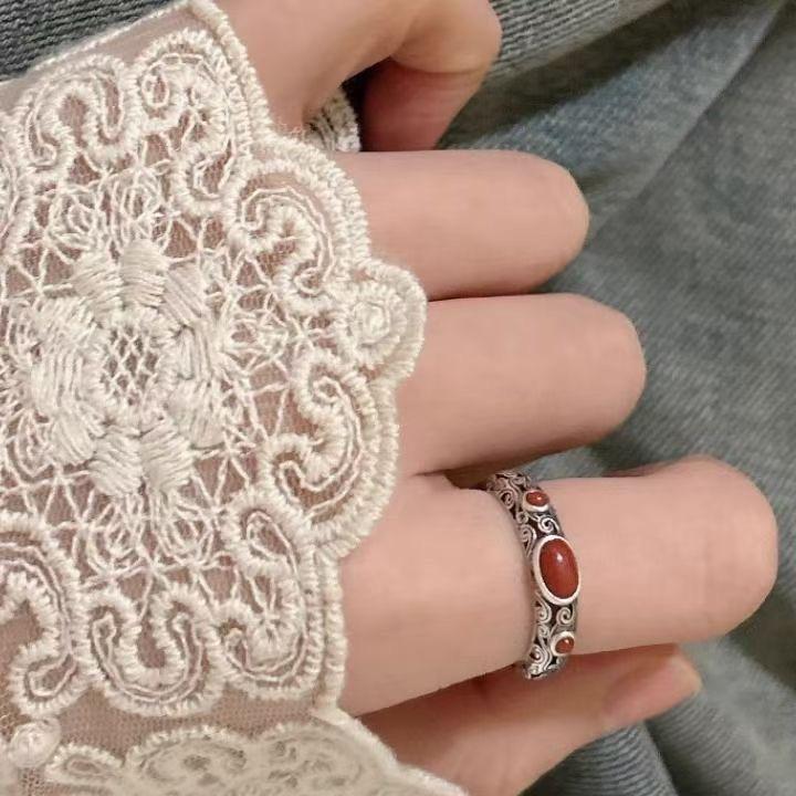 Retro National Fashion Ring Lucky Jewelry Fu Lu Gourd National Style Open Adjustable Men's and Women's Ring Index Finger Creative