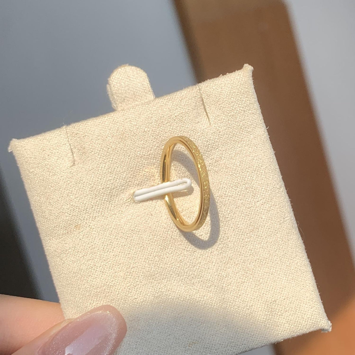Baoman Fine Frosted Starry Shining Ring Female Ins Niche High-Grade Index Ring Pair Ring Plain Ring Tail Ring