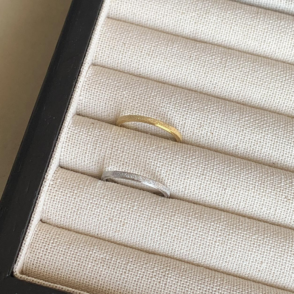 Baoman Fine Frosted Starry Shining Ring Female Ins Niche High-Grade Index Ring Pair Ring Plain Ring Tail Ring