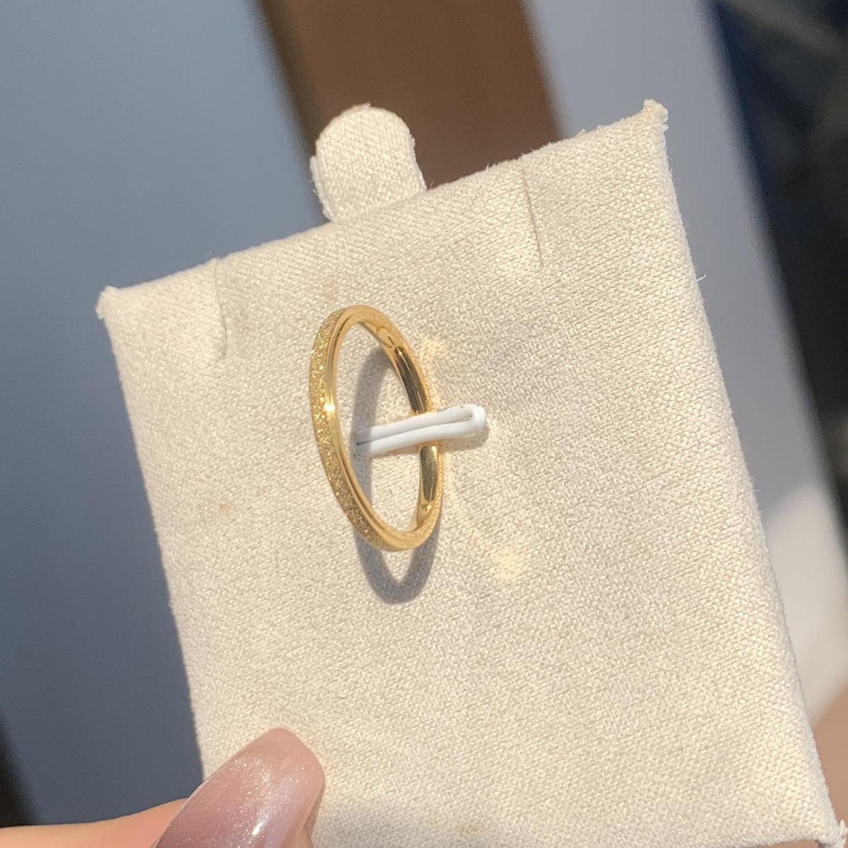 Baoman Fine Frosted Starry Shining Ring Female Ins Niche High-Grade Index Ring Pair Ring Plain Ring Tail Ring