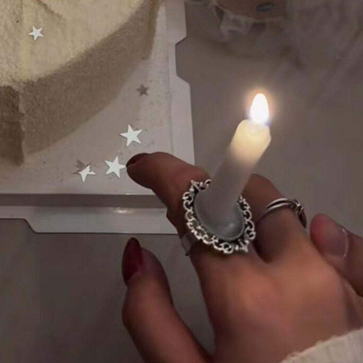 Creative Candle Ring Niche Ins Style Jewelry High Sense Birthday Gift Supplies for Friends