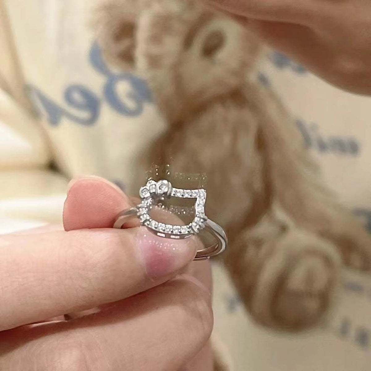 Kuaishou KT Cat Ring Girl Cartoon Soft Girl Ring Girlfriends Simple Gift for Girlfriend
