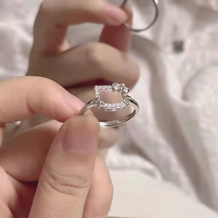 Kuaishou KT Cat Ring Girl Cartoon Soft Girl Ring Girlfriends Simple Gift for Girlfriend