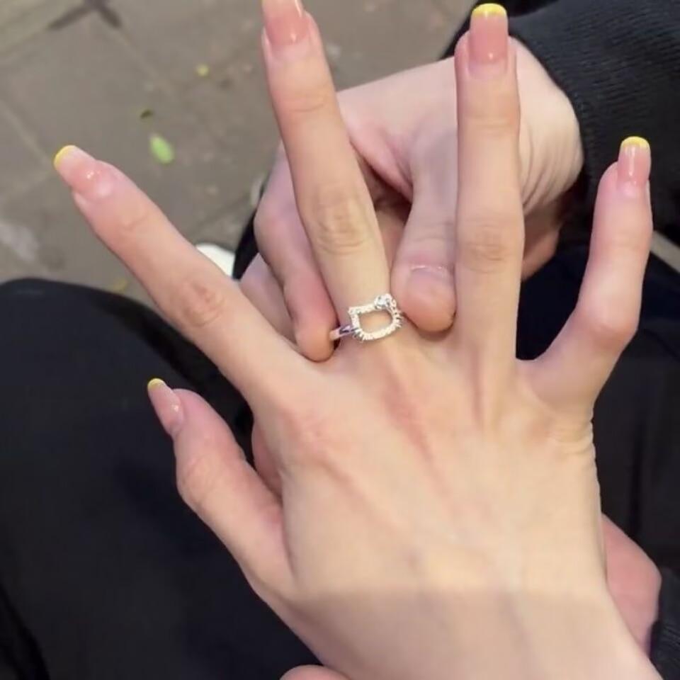 Kuaishou KT Cat Ring Girl Cartoon Soft Girl Ring Girlfriends Simple Gift for Girlfriend