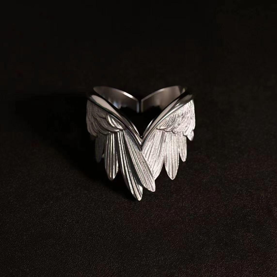 Angel Wings Wing Ring Men's Fashion Cool Feather Fashion Creative Wing Ring Retro