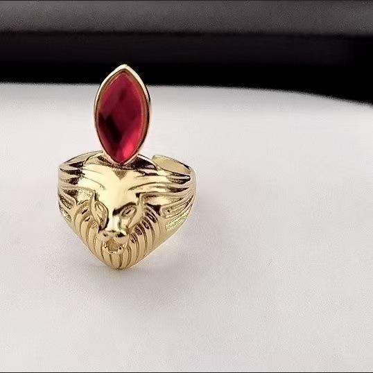 Leo Ultraman Ace Shaper Lion Pupil Cartoon Leo Ring Men's Korean-Style Fashion Personality