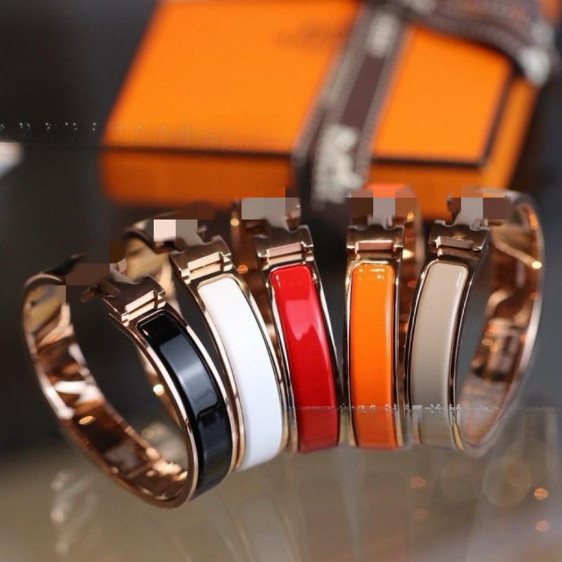 AIMA High Version H Letter Bracelet High Version Enamel Color Pig Nose Black Warrior Classic Jewelry Couple Bracelet