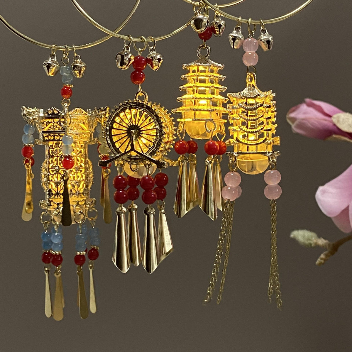 New Chinese Bell Luminous Bracelet Palace Style Bracelet with Light Ancient Style Jewelry Bracelet Daily Bracelet Hanfu Accessories