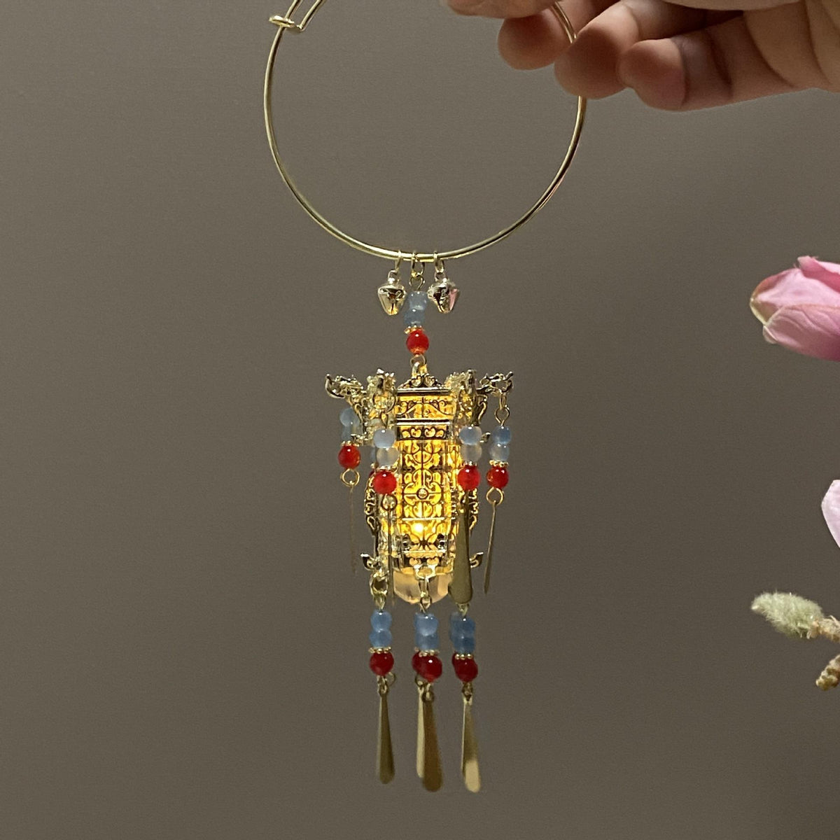 New Chinese Bell Luminous Bracelet Palace Style Bracelet with Light Ancient Style Jewelry Bracelet Daily Bracelet Hanfu Accessories