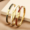 European and American Cross-Border Popular Letter H Titanium Steel Bracelet Women's Light Luxury Elegant Fashion All-Match Bracelet Jewelry Factory Direct Sales