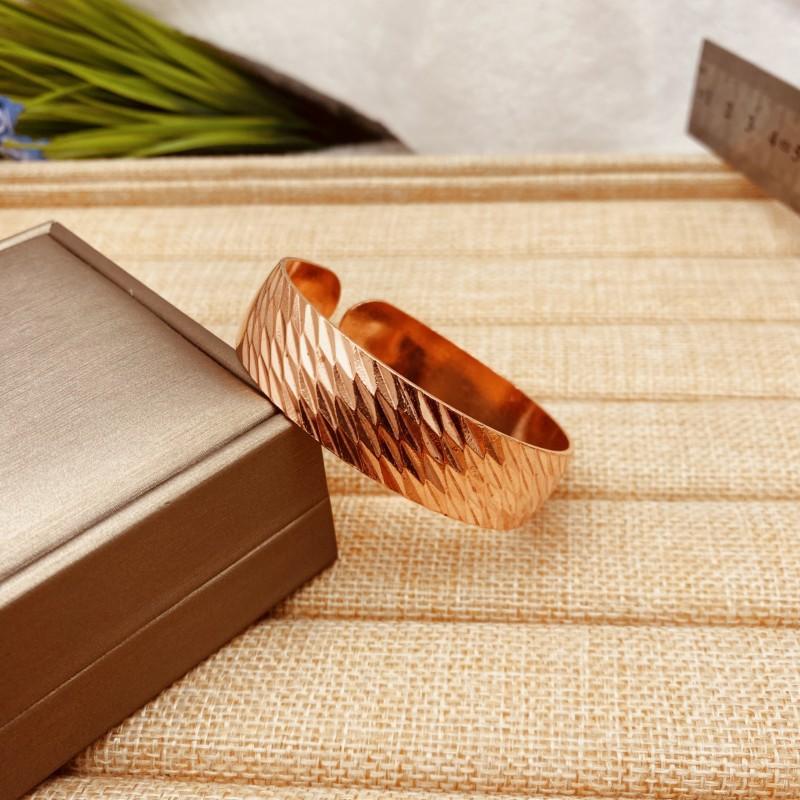 Pure Copper Bracelet 1.5cm Red Copper Large Bracelet Handmade Men's and Women's Red Copper Brass Glossy Thickened Copper Bracelet
