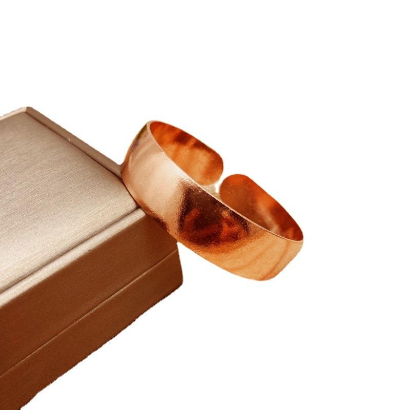 Pure Copper Bracelet 1.5cm Red Copper Large Bracelet Handmade Men's and Women's Red Copper Brass Glossy Thickened Copper Bracelet