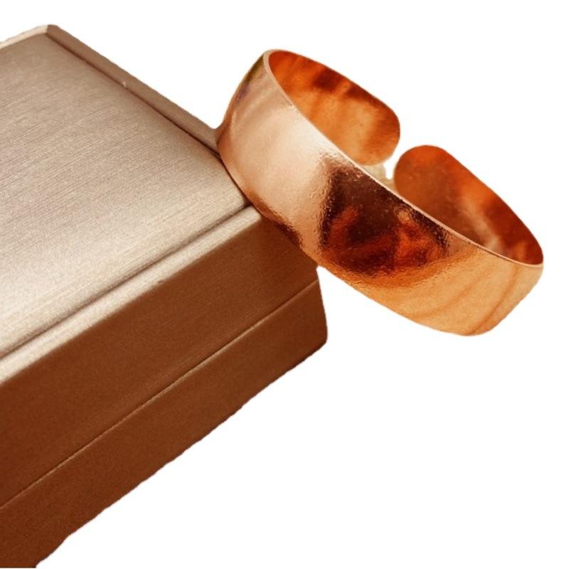 Pure Copper Bracelet 1.5cm Red Copper Large Bracelet Handmade Men's and Women's Red Copper Brass Glossy Thickened Copper Bracelet