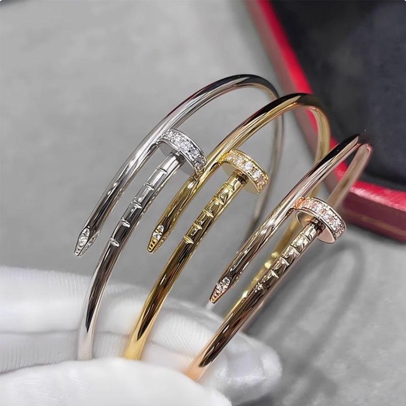 Ka Jia 1;1 High Version Bracelet Cnc Nail Head and Tail Diamond Glossy Coarse Version Fine Ring Full Diamond Solid Bracelet