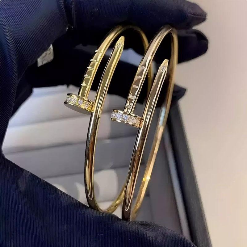 Ka Jia 1;1 High Version Bracelet Cnc Nail Head and Tail Diamond Glossy Coarse Version Fine Ring Full Diamond Solid Bracelet