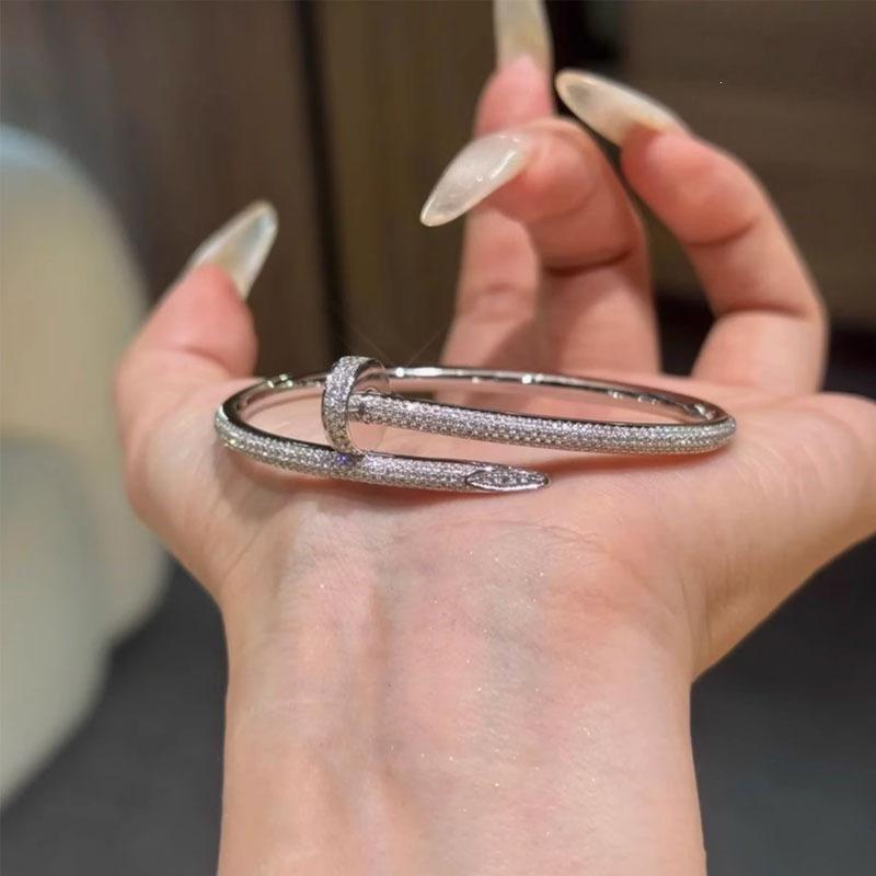 Ka Jia 1;1 High Version Bracelet Cnc Nail Head and Tail Diamond Glossy Coarse Version Fine Ring Full Diamond Solid Bracelet