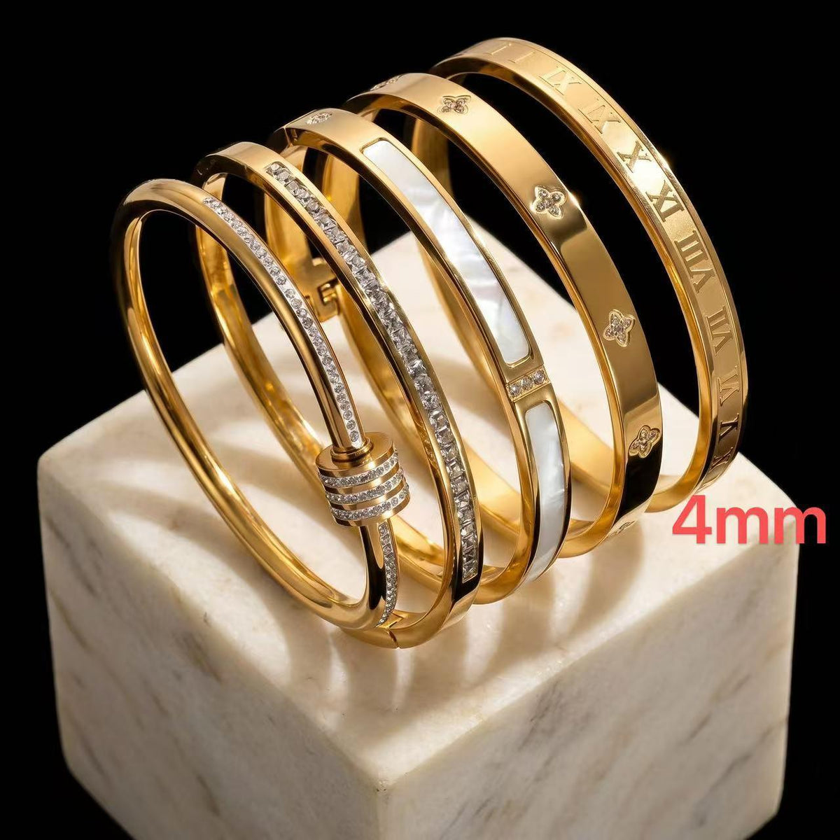 Stainless Steel Bracelet Zircon Titanium Steel Bracelet Female Fashion High Sense Bracelet Niche Temperament All-Match Bracelet Wholesale