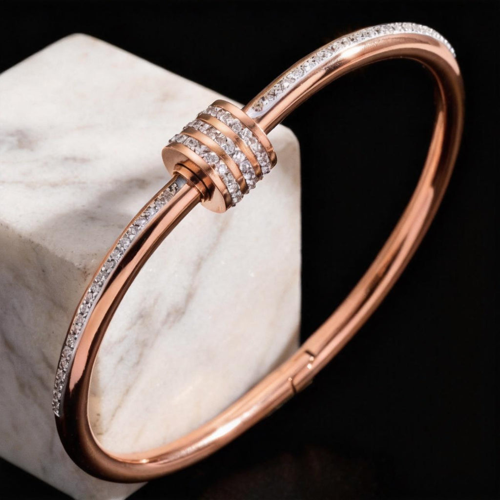 Stainless Steel Bracelet Zircon Titanium Steel Bracelet Female Fashion High Sense Bracelet Niche Temperament All-Match Bracelet Wholesale