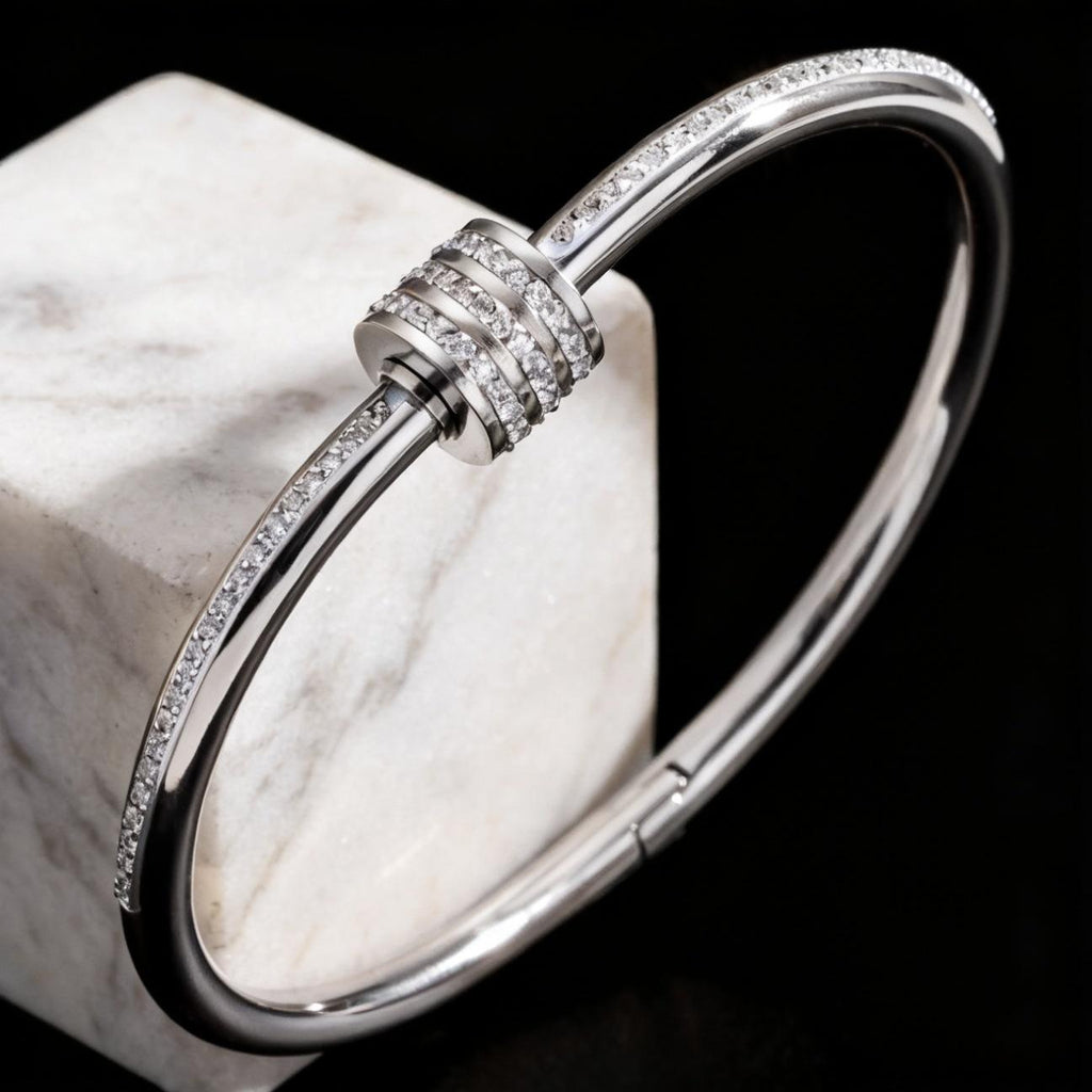 Stainless Steel Bracelet Zircon Titanium Steel Bracelet Female Fashion High Sense Bracelet Niche Temperament All-Match Bracelet Wholesale